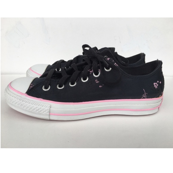 black satin converse
